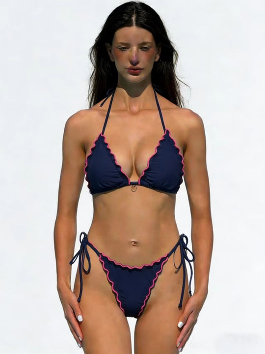 Damen Neckholder-Bikini mit Rüschendetails EB