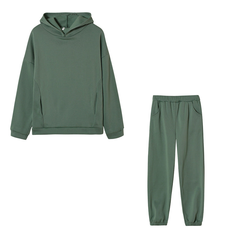 Damen lässiges Hoodie-Set mit elastischer Taillierung und praktischen Taschen EB