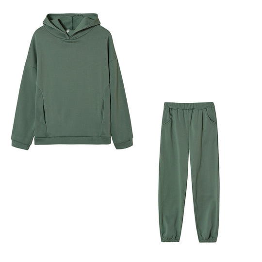 Damen lässiges Hoodie-Set mit elastischer Taillierung und praktischen Taschen EB