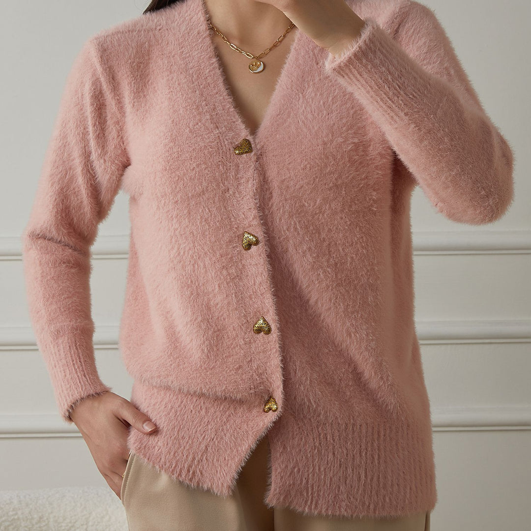 Damen kuschelige Strickjacke EB