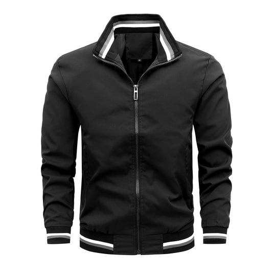 Herren modische Sportjacke mit strukturiertem Kragen EB