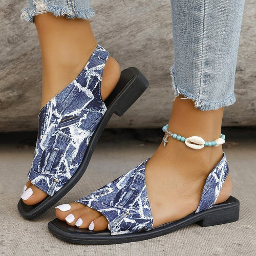 Damen Offene Zehentrenner-Sandalen mit modischem Design und atmungsaktiver Obermaterialstruktur EB