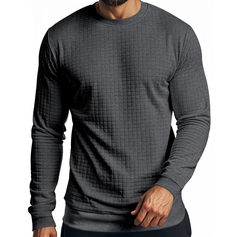 Herren Langarm-Sweatshirt mit strukturiertem Design und elastischem Bund EB