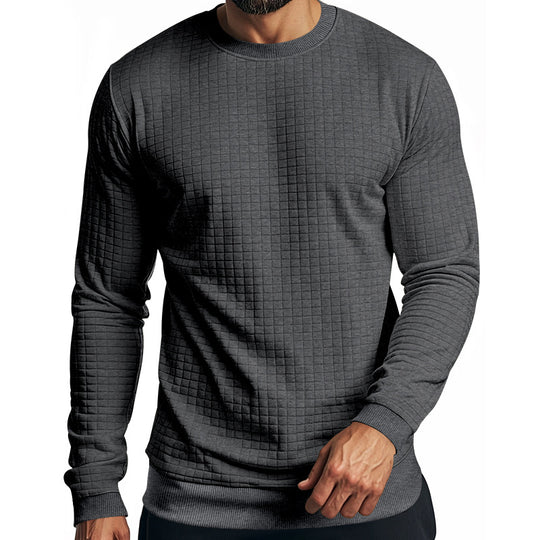 Herren Langarm-Sweatshirt mit strukturiertem Design und elastischem Bund EB