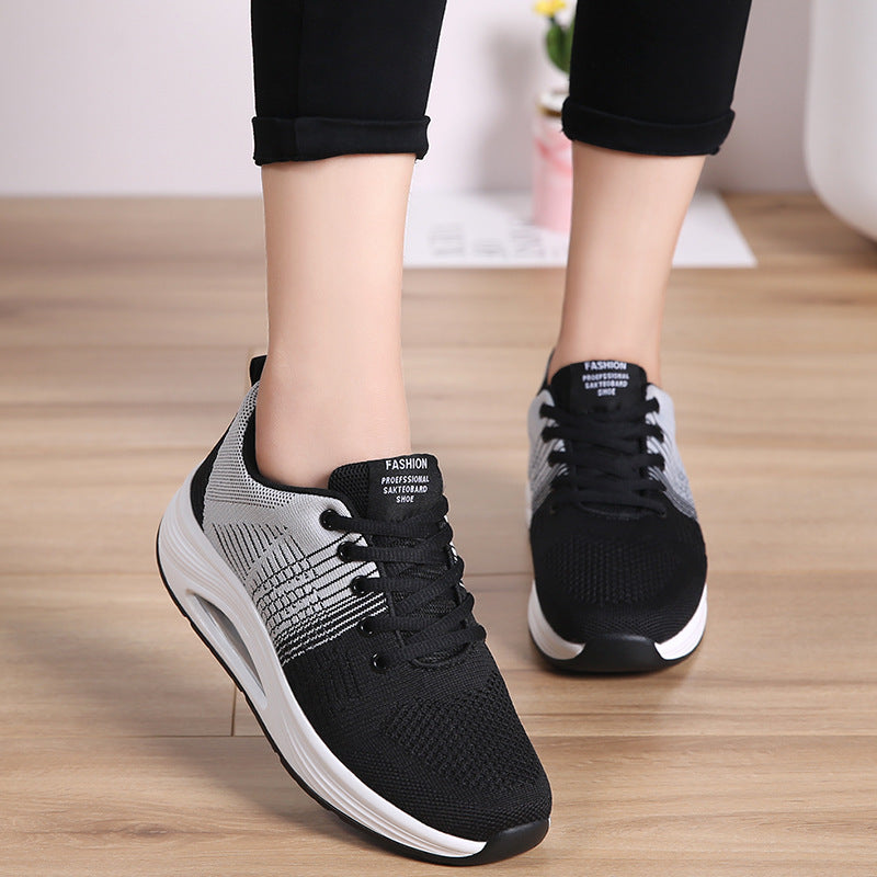 Damen Sportliche Dämpfungssneakers mit atmungsaktivem Obermaterial und rutschfester Sohle EB