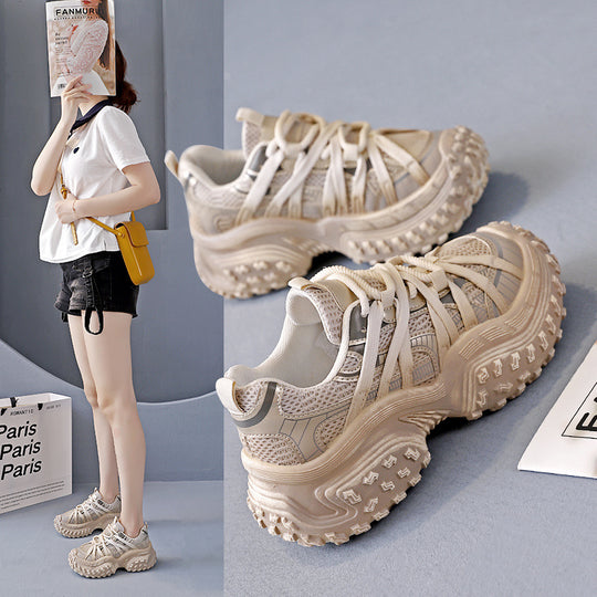 Damen Chunky Sneakers mit rutschfester Sohle und atmungsaktivem Obermaterial EB