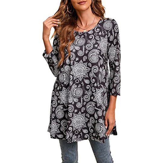 Damen Tunika mit einzigartigem Mandala-Druck EB
