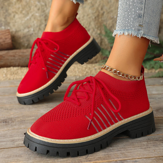 Damen Atmungsaktive Schnürschuhe mit stabiler Profilsohle EB