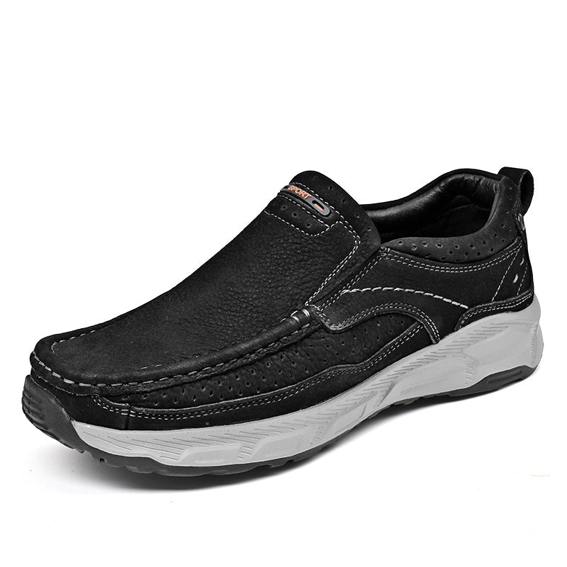 Damen Komfortable Leder Slipper mit atmungsaktiven Perforationen EB