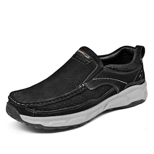 Damen Komfortable Leder Slipper mit atmungsaktiven Perforationen EB