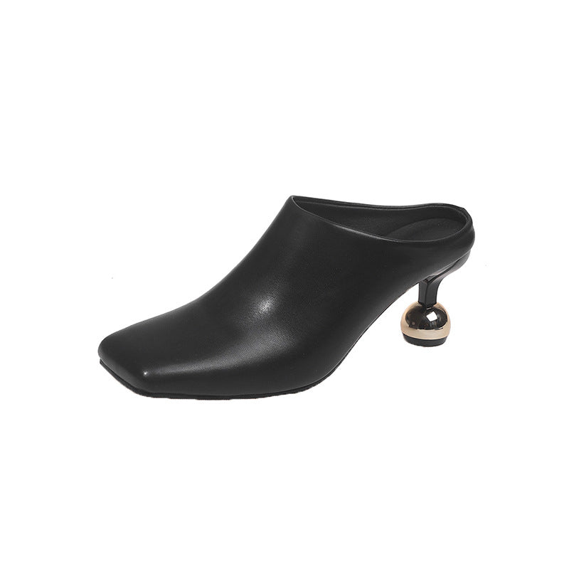 Damen Elegante Mules mit modischem Kugelabsatz EB
