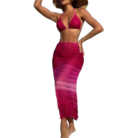 Damen Stilvolles Bikiniset mit transparentem Rock EB