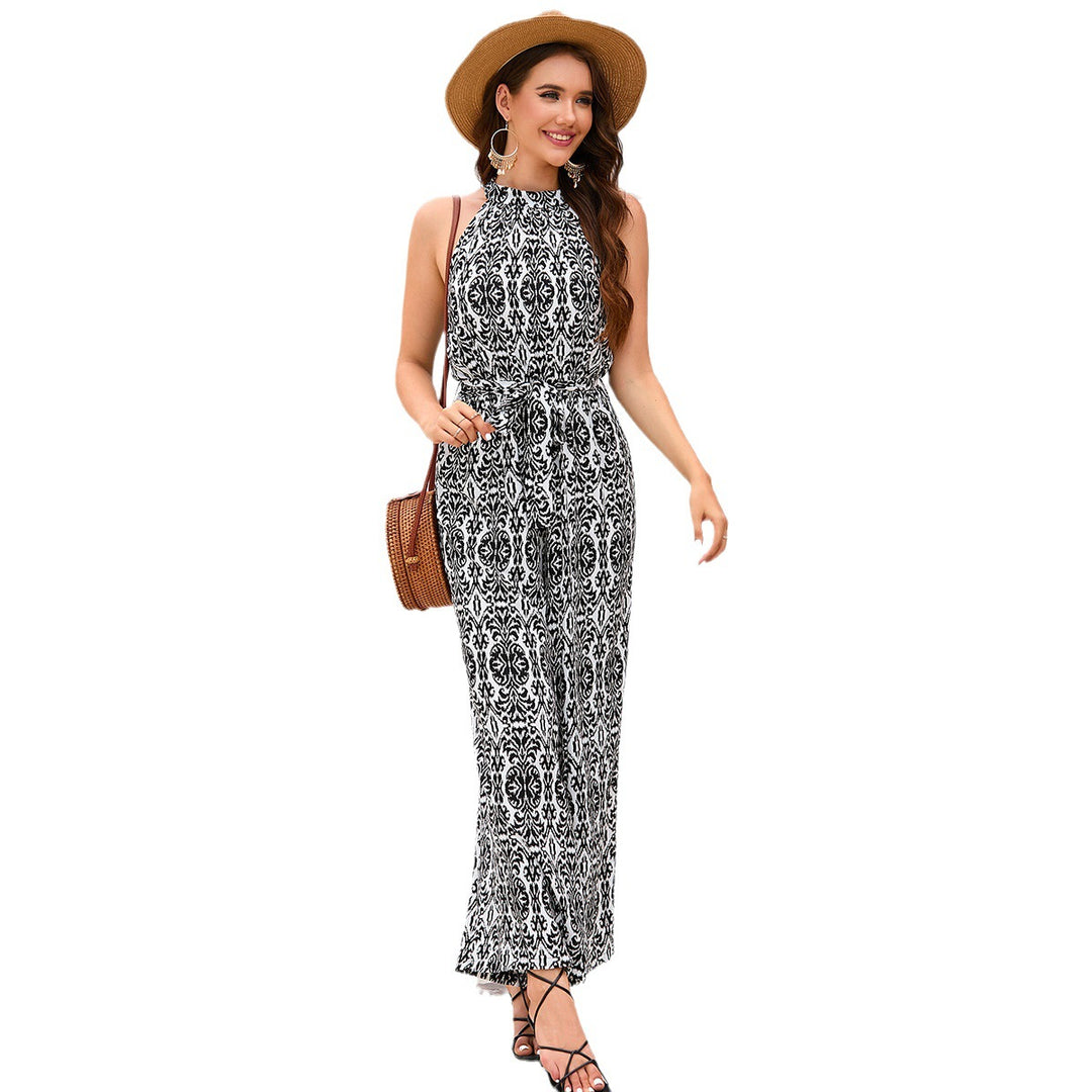 Damen Jumpsuit im eleganten A-Linien-Schnitt mit Bindegürtel EB