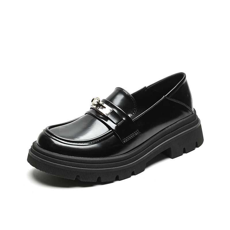 Damen Mokassins mit klobiger Sohle und eleganter Schnalle EB