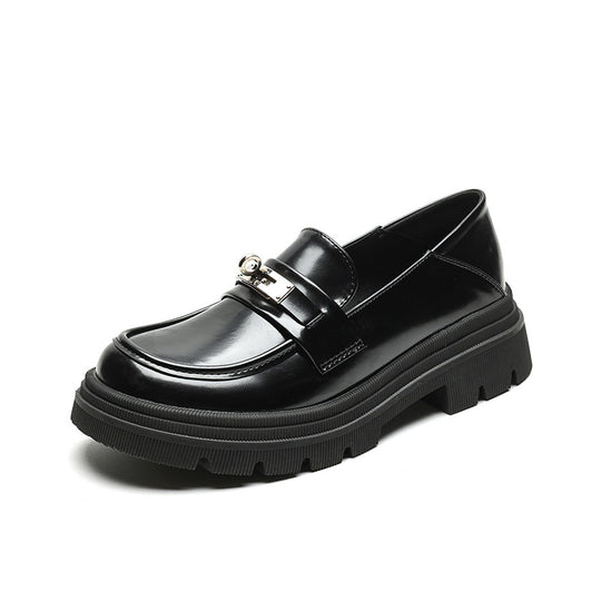 Damen Mokassins mit klobiger Sohle und eleganter Schnalle EB