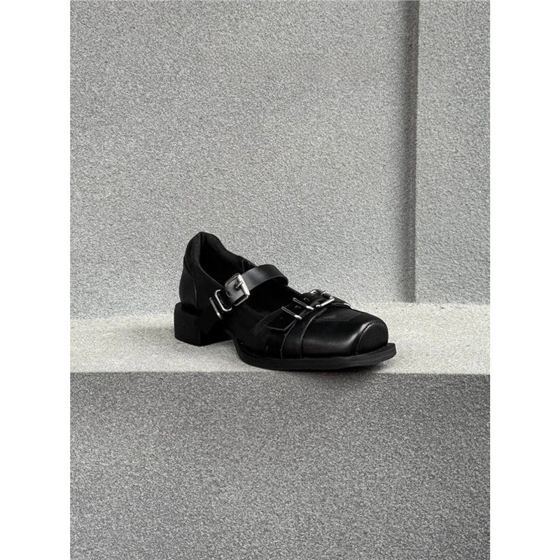 Damen elegante Schnürschuhe mit modischer Schnallenverzierung EB