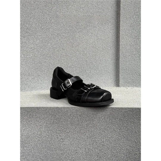 Damen elegante Schnürschuhe mit modischer Schnallenverzierung EB