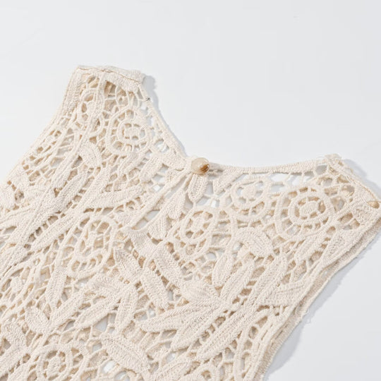 Damen Spitzenoberteil mit asymmetrischem Saum und floralen Mustern EB