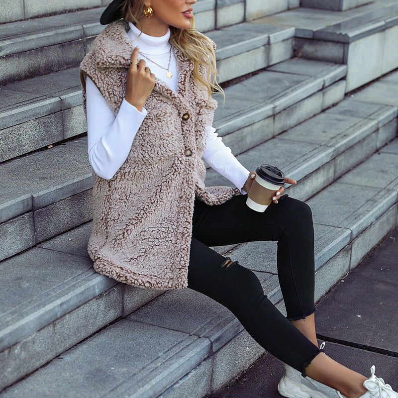 EB | Plüschwesten Strickjacke