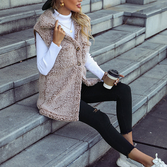 EB | Plüschwesten Strickjacke