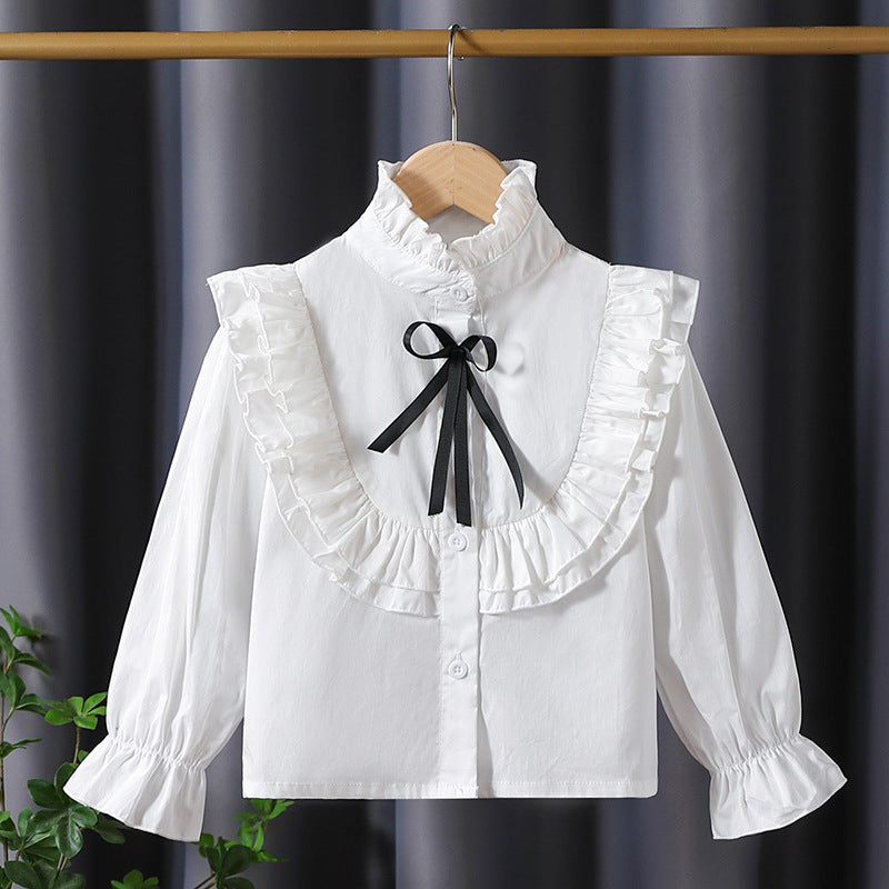 Mädchen verspielte Bluse mit Rüschendetails EB
