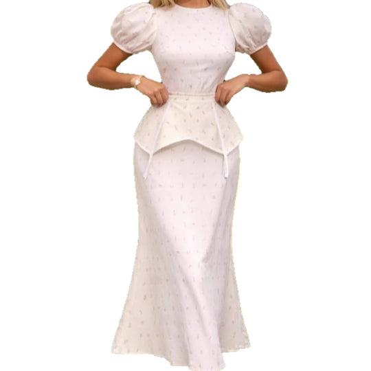 Damen Elegantes Oberteil mit Puffärmeln und verspieltem Taillierungsdetail EB