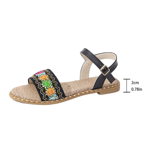 Damen Sommerliche Sandalen mit kunstvollem Perlen-Design EB