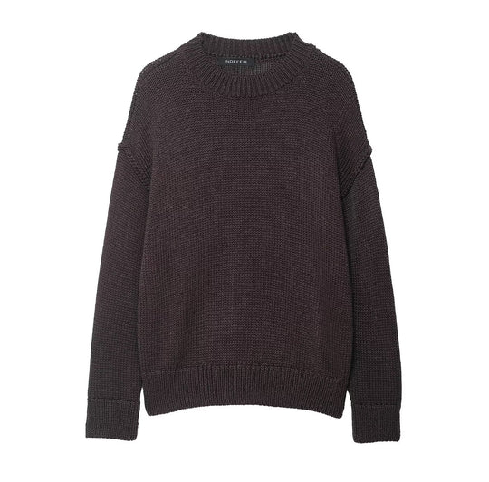 Damen lässiger Pullover mit Oversized-Schnitt und strukturiertem Muster EB
