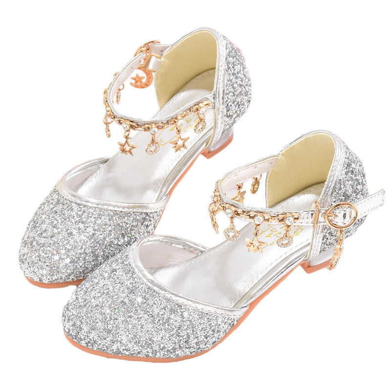 Mädchen Glitzernde Ballerinas mit verstellbarem Riemchen und funkelnden Anhängern EB