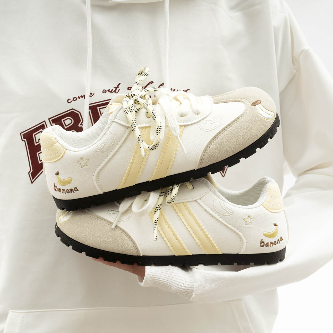 Damen Sneakers mit verspieltem Bananenmotiv und rutschfester Gummisohle EB