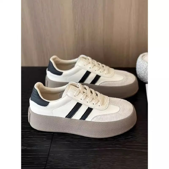 Damen Platform Sneakers mit modischem Design und dicker Sohle EB