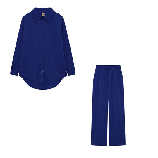 Damen Elegantes Freizeitanzug-Set mit lockerem Schnitt und feinem Stoff EB