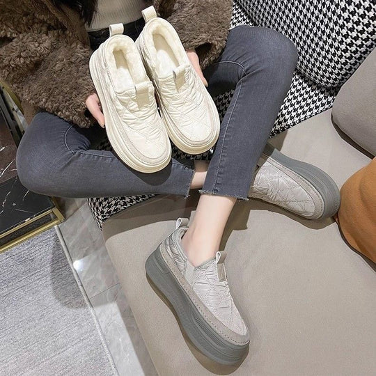 Damen Komfortable Slip-On Sneakers mit dämpfender Sohle und wärmendem Innenfutter EB