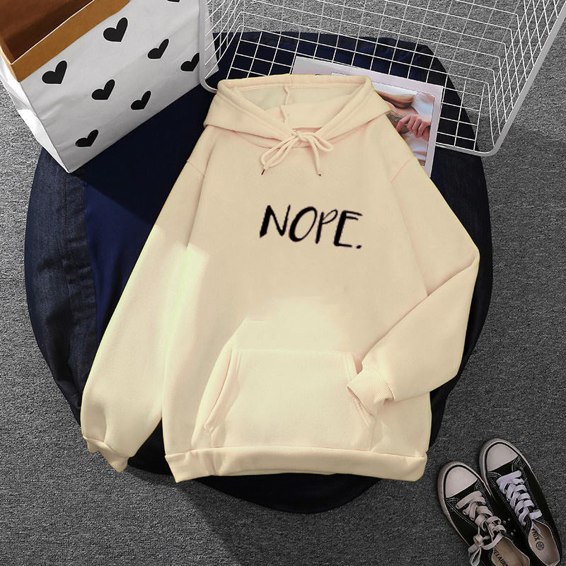 Damen nan lässiger Kapuzenpullover mit Statement-Print, Kängurutasche und weichem Fleece EB
