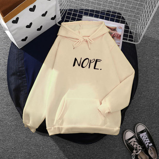 Damen nan lässiger Kapuzenpullover mit Statement-Print, Kängurutasche und weichem Fleece EB