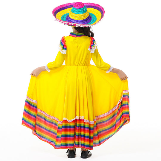 Mädchen farbenfrohes Festkleid EB