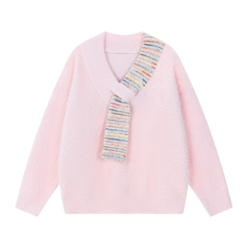 Damen Kuscheliger Pullover mit innovativem Schal-Detail EB