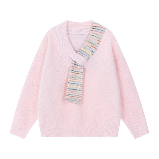 Damen Kuscheliger Pullover mit innovativem Schal-Detail EB