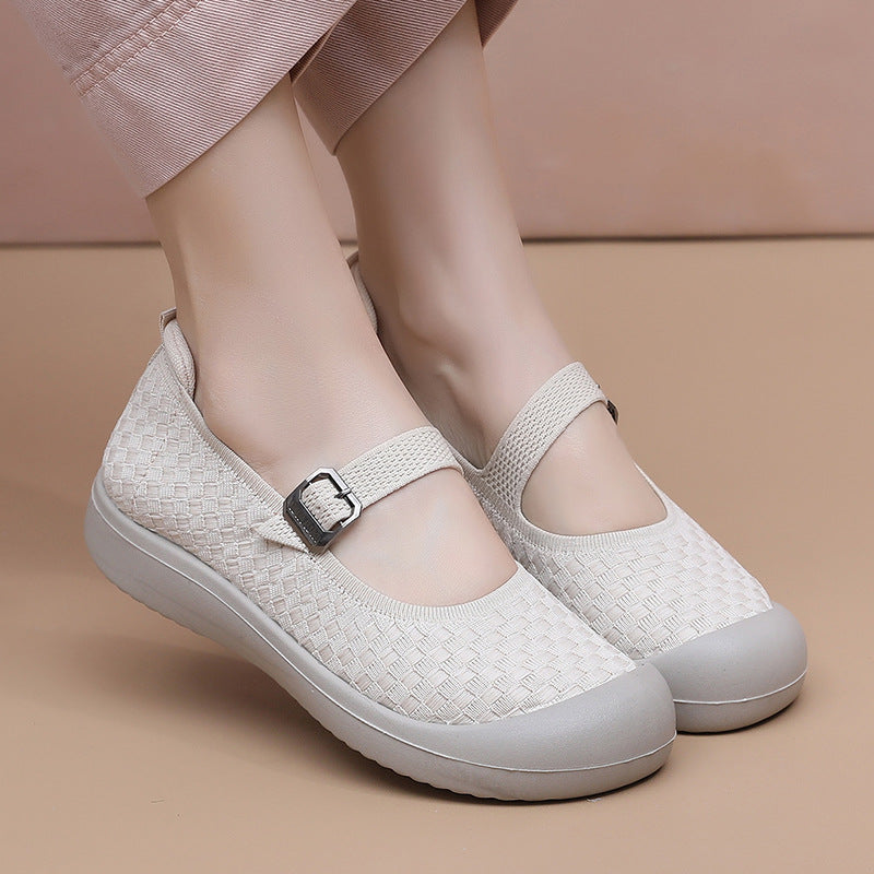 Damen Bequeme und atmungsaktive Freizeit-Schuhe mit verstellbarem Riemen EB