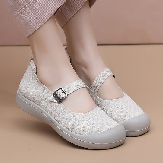Damen Bequeme und atmungsaktive Freizeit-Schuhe mit verstellbarem Riemen EB