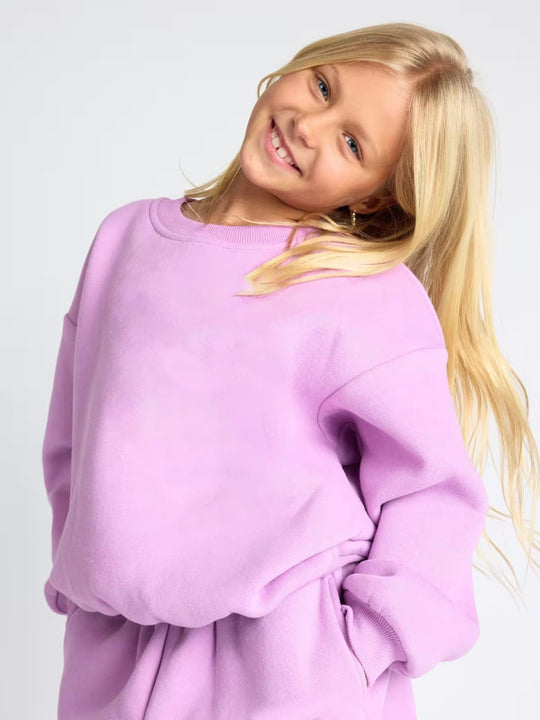 Damen lässiges Sweat-Set mit voluminösem Oberteil und bequemen Jogginghosen EB