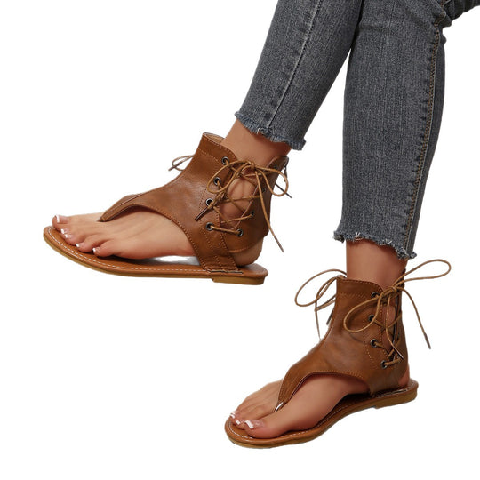 Damen Schnürsandalen mit elegantem Riemendesign und Komfortfußbett EB