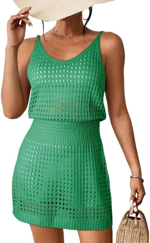 Damen luftiges Häkelkleid im Layering-Stil EB
