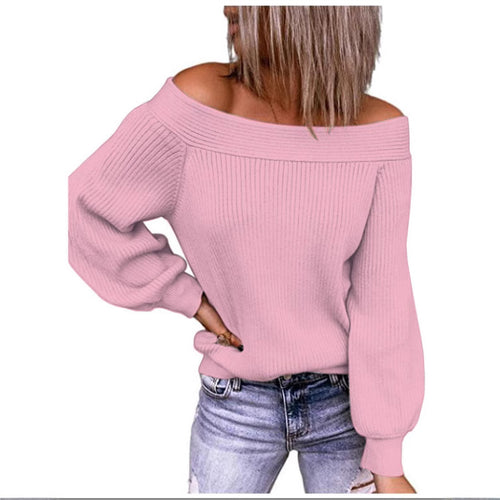 Damen Off-Shoulder Strickpullover EB