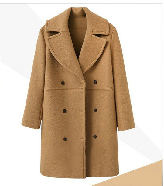 Damen Eleganter Doppelt-knopf Mantel mit modernem Revers EB