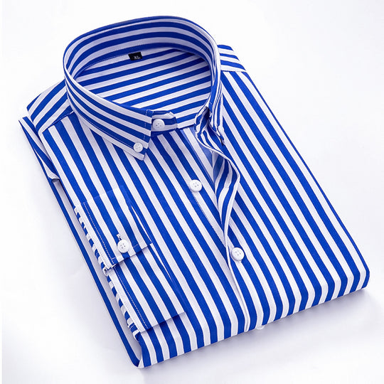 Herren nan gestreiftes Businesshemd mit Button-Down-Kragen und taillierter Silhouette EB
