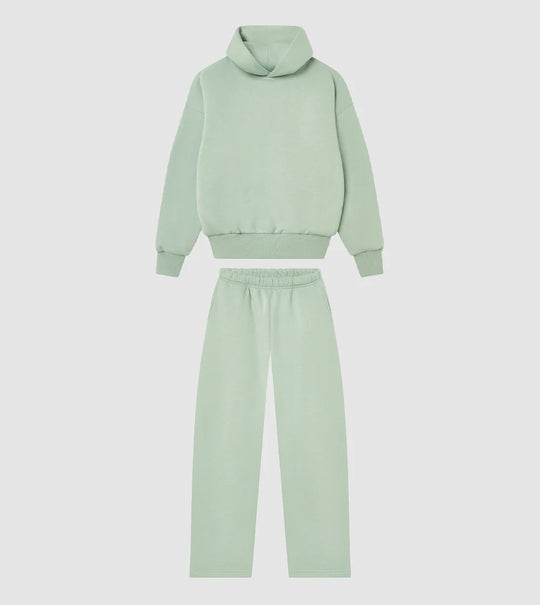 Unisex nan gemütliches Loungewear-Set mit hohem Rollkragen, relaxed-fit Sweatshirt und gerader Sweatpants EB