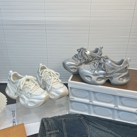 Damen Sportliche Sneakers mit Glitzer-Akzenten und innovativer Dämpfungstechnologie EB