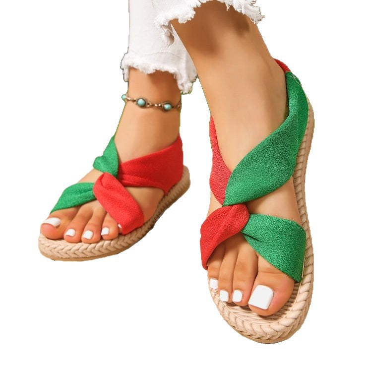 Damen modische Zehentrenner Sandalen EB