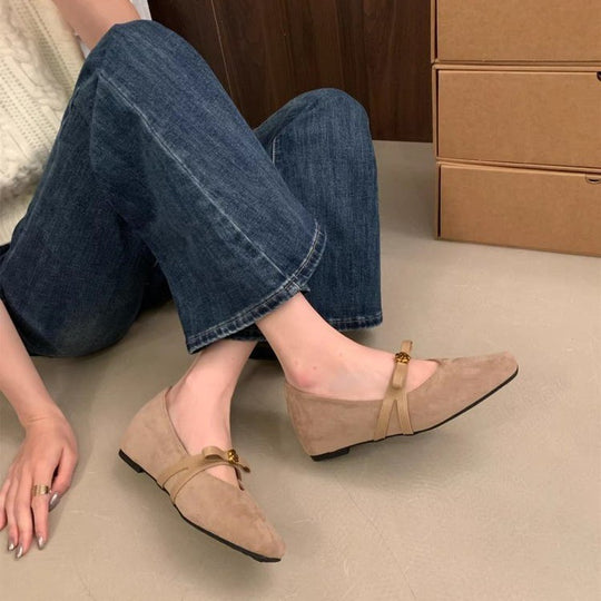 Damen Elegante Mules aus weichem Wildleder mit modischem Schleifen-Detail EB